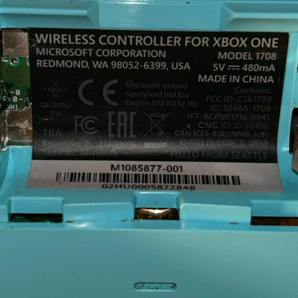 Microsoft Xbox One Wireless Controller 1708, Gray & Blue